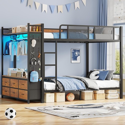 Metal bunk bed full over - bed,